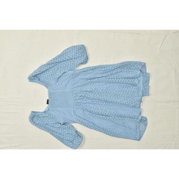 NEW Torrid Blue Lace A-Line Dress Size 00 M/L Short Sleeve Blue Blend - Picture 8 of 8